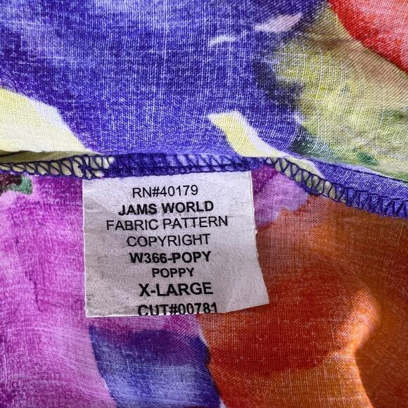 Vintage Jams World Dress XL | Poppy Floral Rayon Made in Hawaii Aloha Sundress - Picture 6 of 13